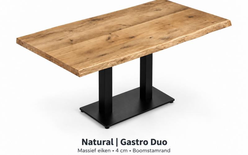 Eiken horeca boomstamtafel &ndash; zelf samenstellen